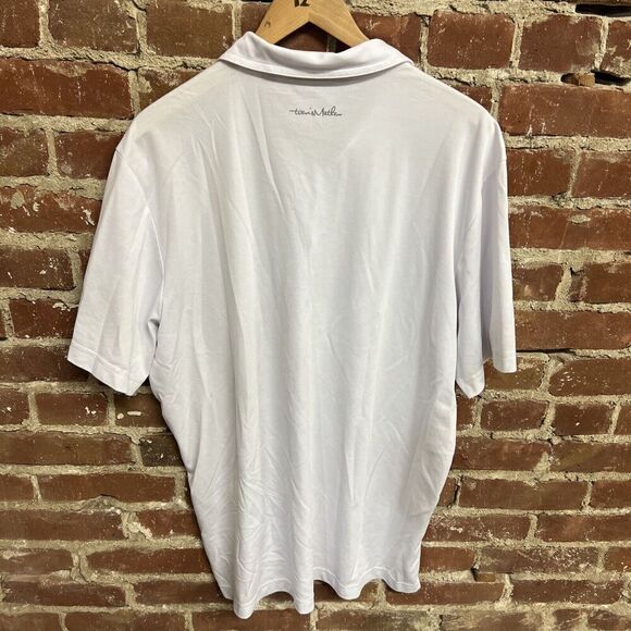 Travis Mathew Men Polo Shirt 2XL White Striped Napa Valley Short Sleeve - Picture 4 of 4